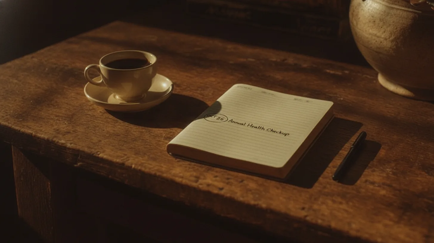 Morning light on a calendar marked with medication reminders and medical appointment notes
