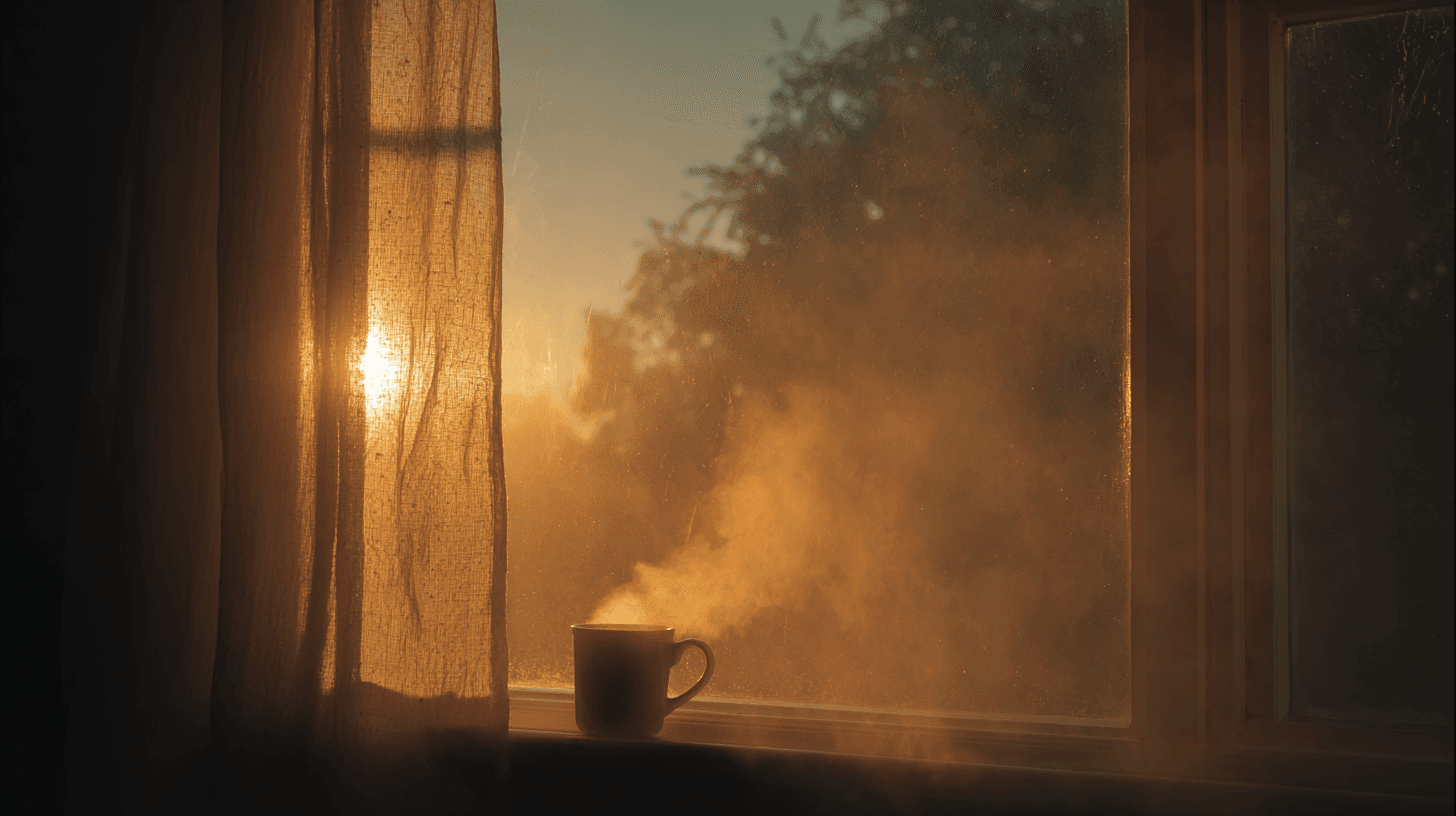 Morning light streaming across a clean kitchen table with a glass of water and medication organizer, symbolizing structured recovery from fentanyl addiction