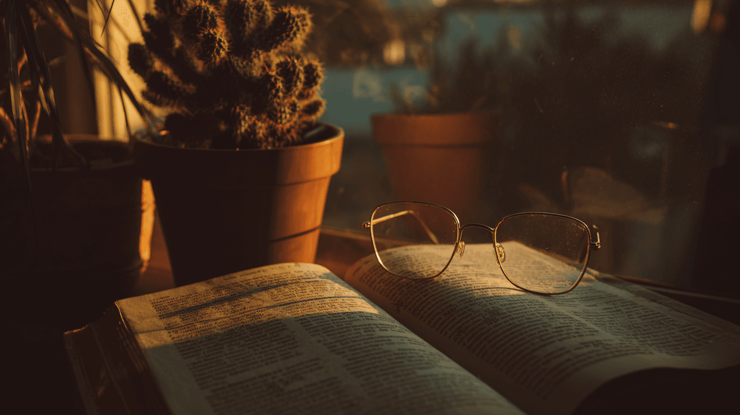 Warm morning light across a peaceful desk with a journal, tea, and phone showing a telehealth appointment screen